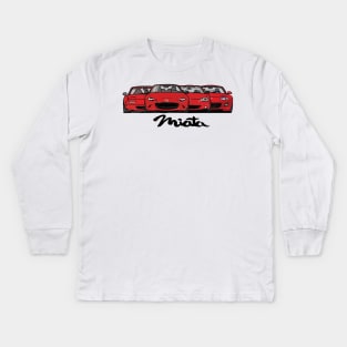 MX5 Miata Generations Red Kids Long Sleeve T-Shirt